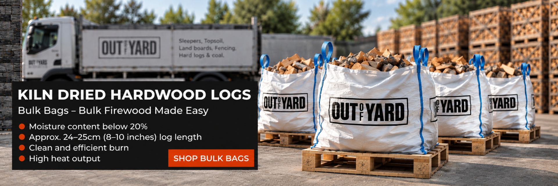 Kiln dried hardwood logs supplied in Bulk Bags for home delivery
