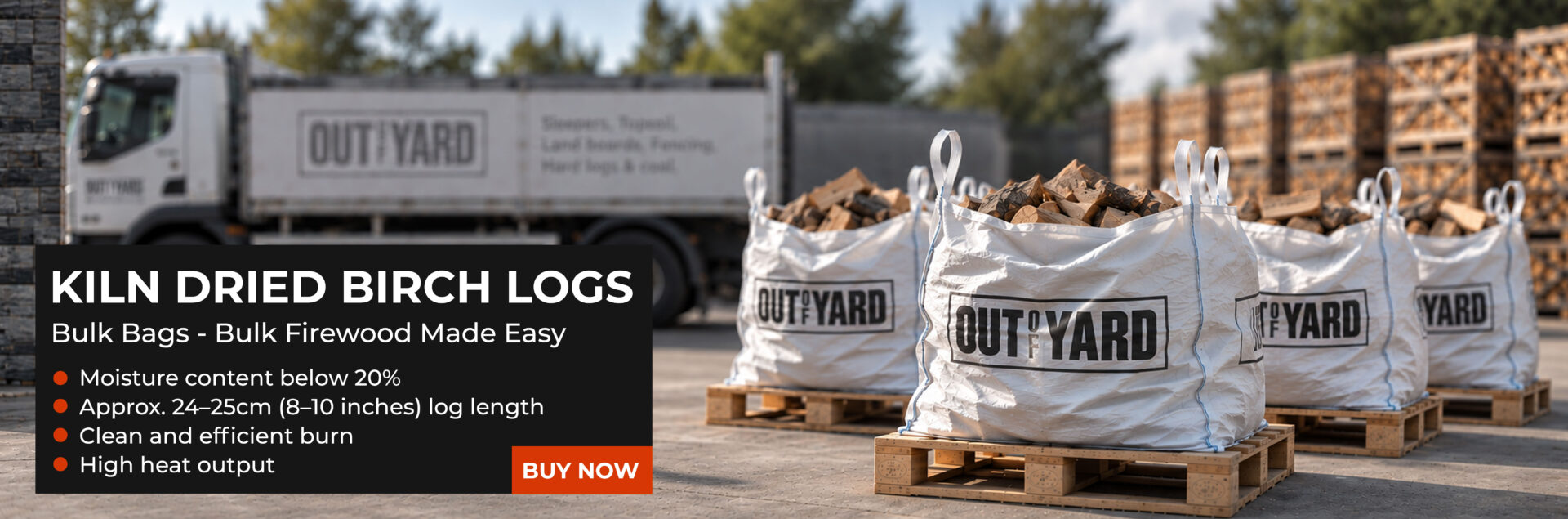 Kiln dried birch logs in bulk bags – Out of Yard